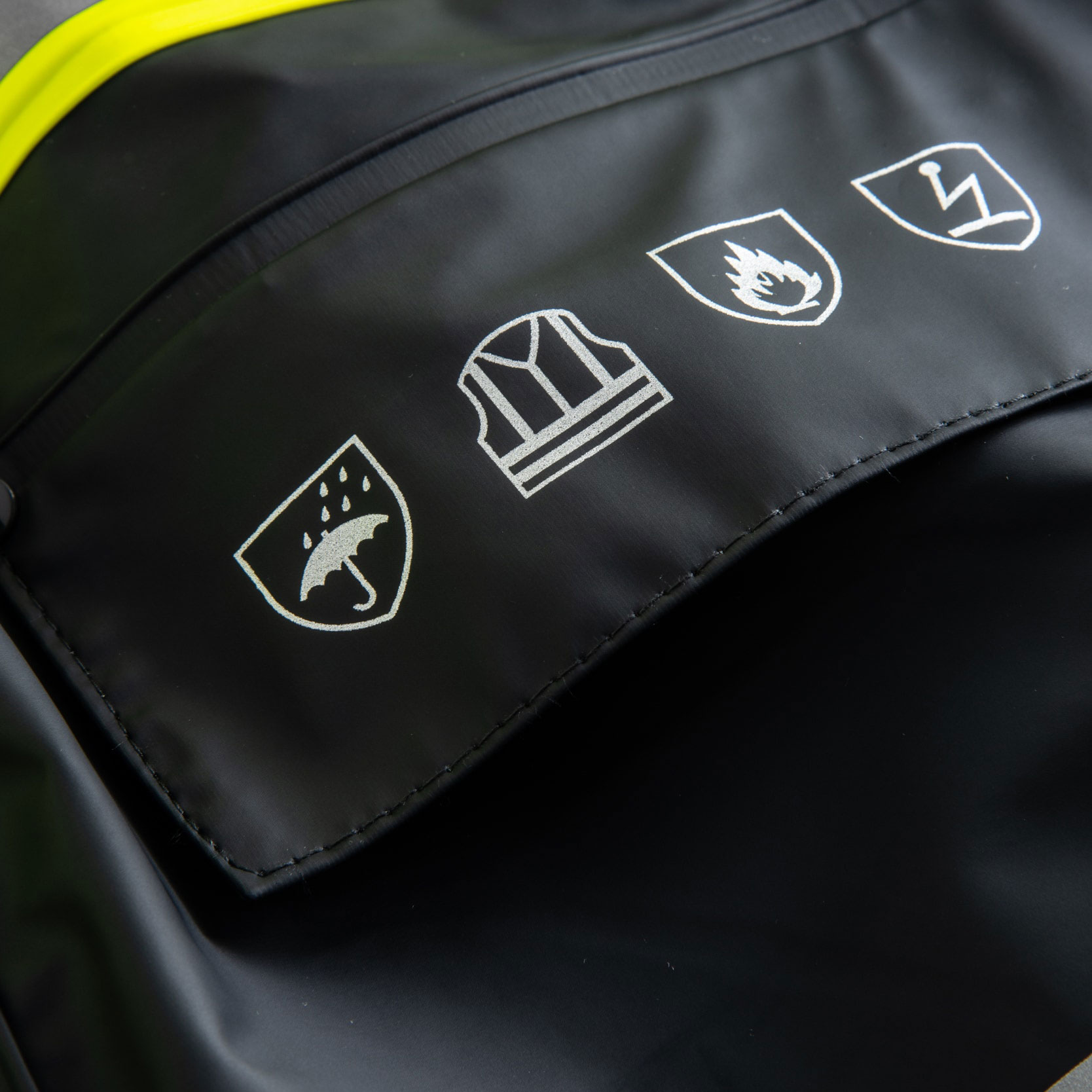 Lyngs&oslash;e Multinorm PU Winterjacke, Hi-vis gelb/marine, large image number 4