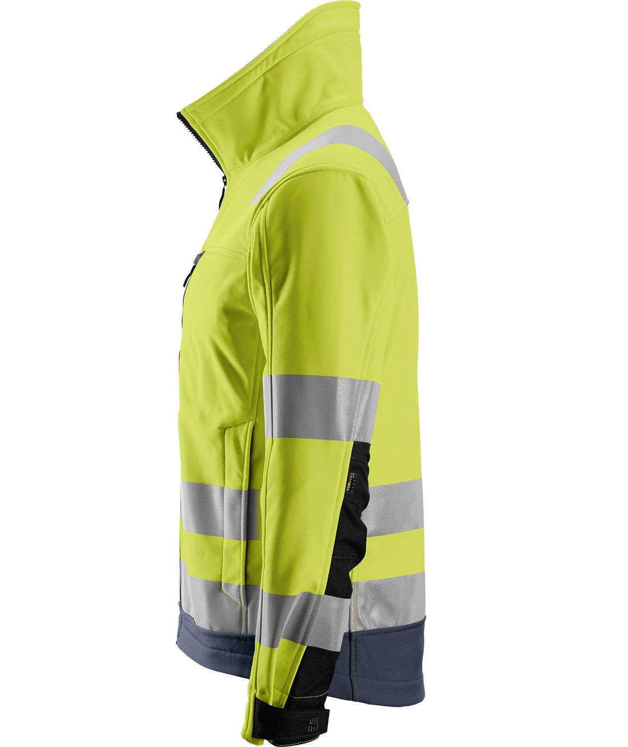 Snickers AllroundWork softshelljakke 1230, Hi-vis gul/marinebl&aring;, large image number 2