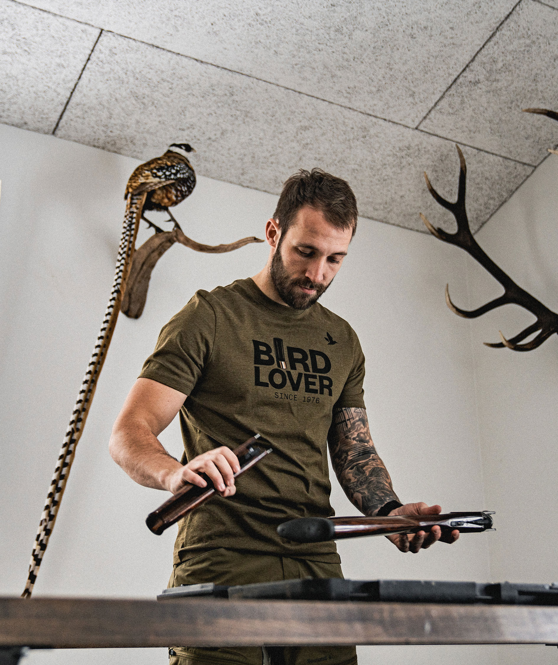 Seeland Bird Lover T-Shirt, Dark olive melange