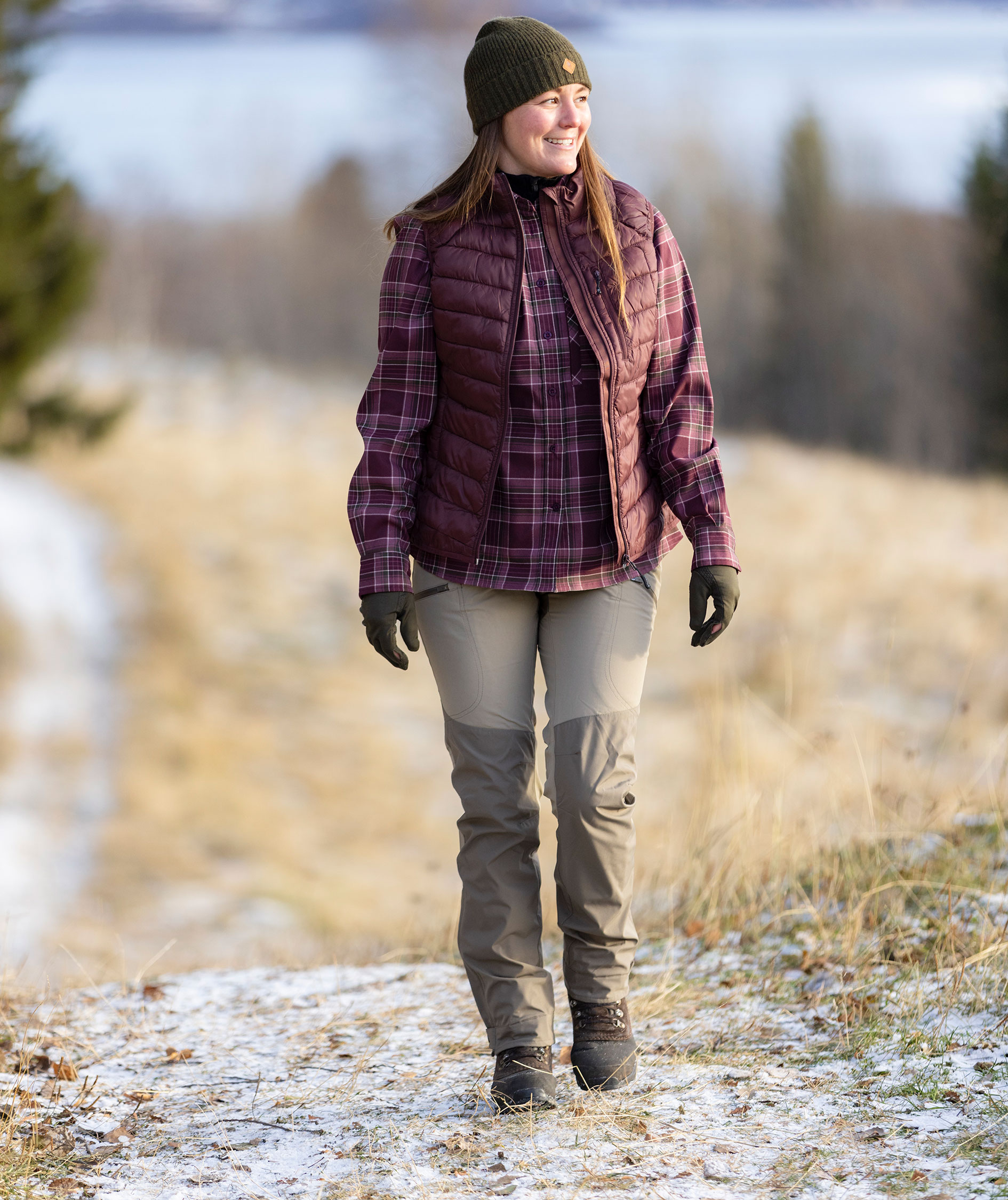 Pinewood Abisko Insulation vatteret damevest, Earth Plum