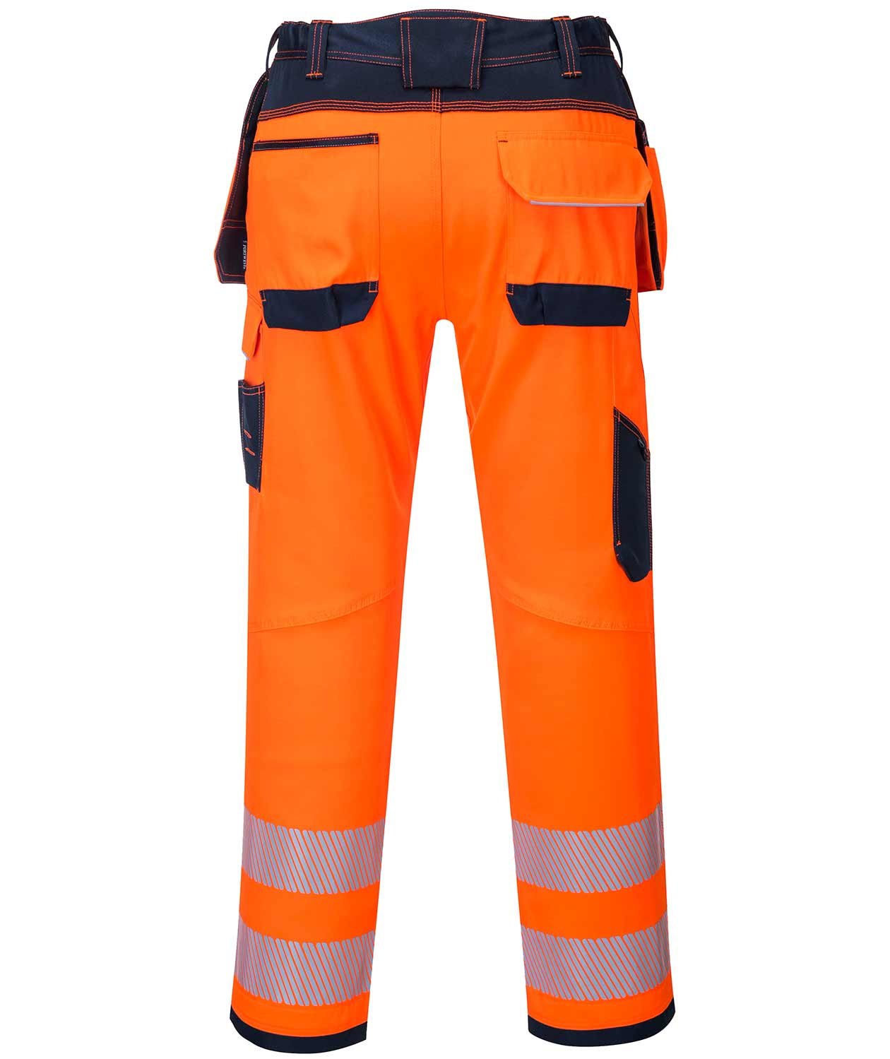 Portwest Vision hantverksbyxa T501, Varsel Orange/M&ouml;rk Marinbl&aring;