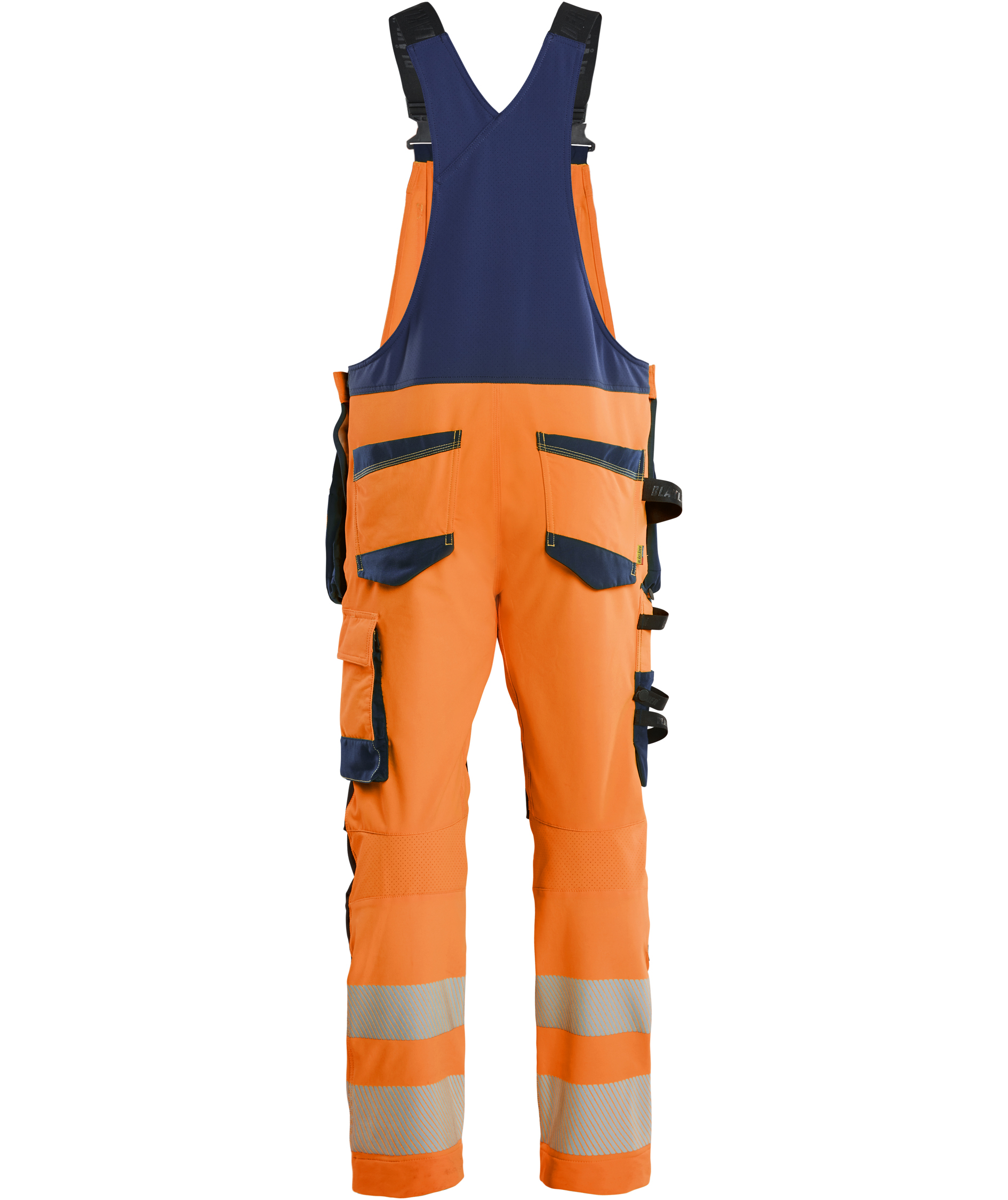 Bl&aring;kl&auml;der craftsman bib and brace full stretch, Hi-Vis Orange/Navy, large image number 1