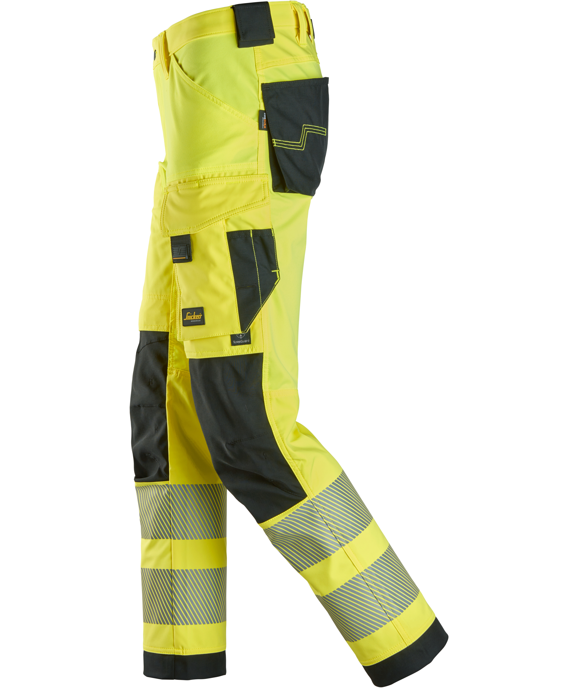Snickers arbejdsbukser 6336 full stretch, Hi-vis Gul/Sort, large image number 3