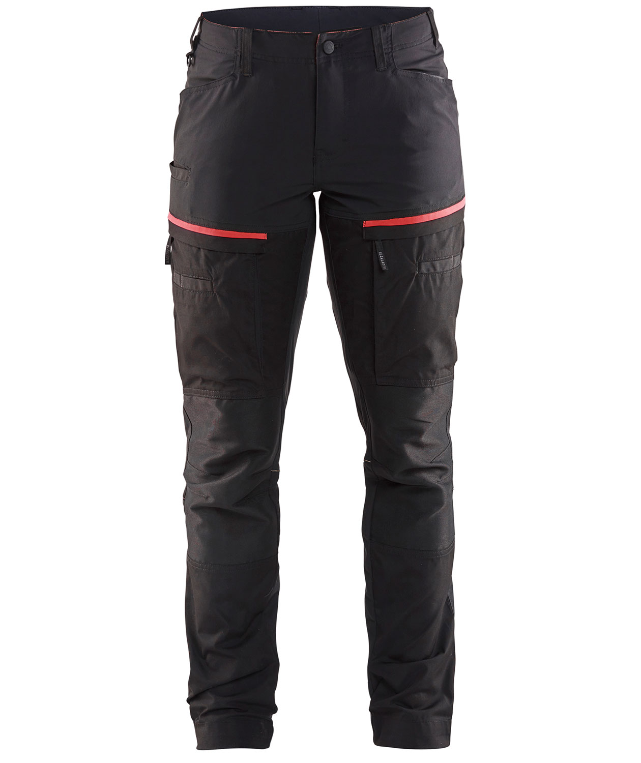 Bl&aring;kl&auml;der dame arbejdsbukser, Sort/R&oslash;d, Sort/R&oslash;d, swatch