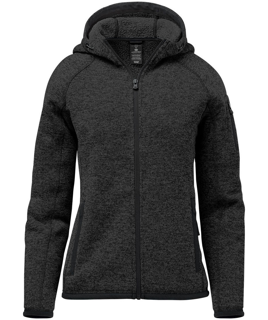 Stormtech Avalanche women's knitted jacket, Black mottled, Black mottled, swatch