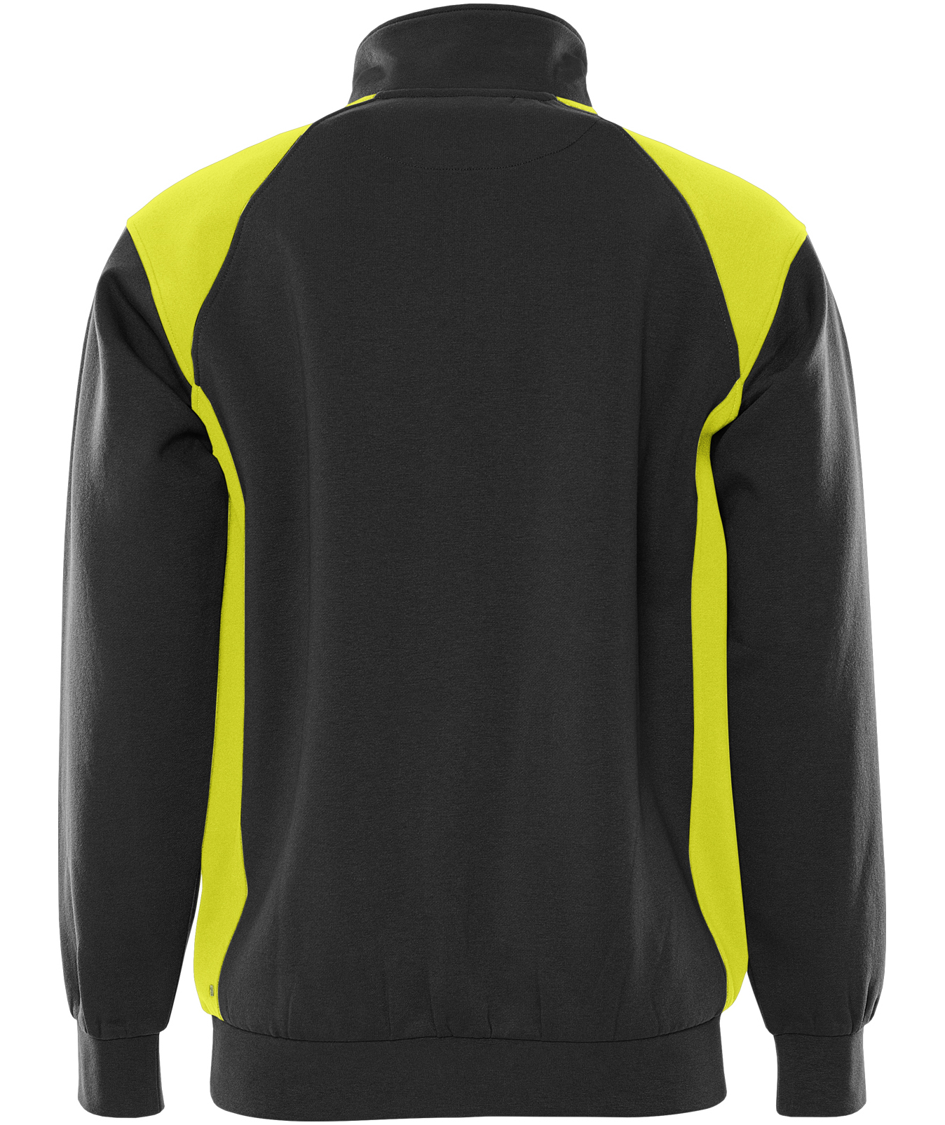 Fristads half zip collegegenser 7048 GSM, Svart/Hi-Vis Gul