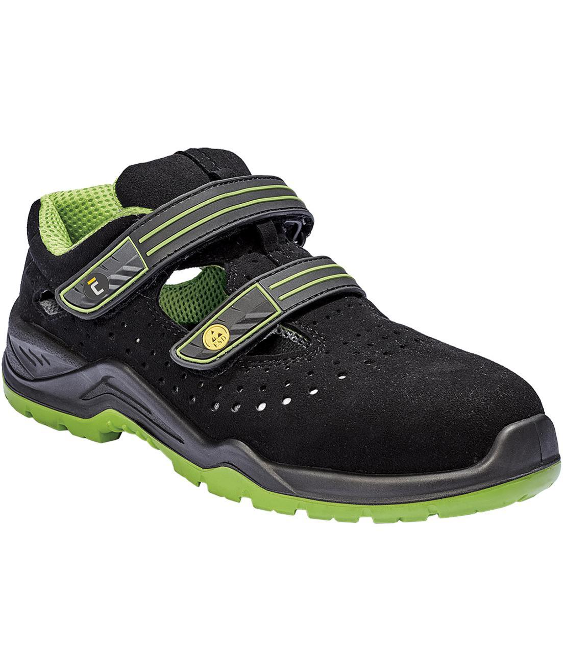 Cerva Halwill safety sandals S1PS, Black/Green