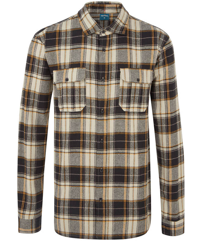 Portwest KA3 flannel shirt, Black