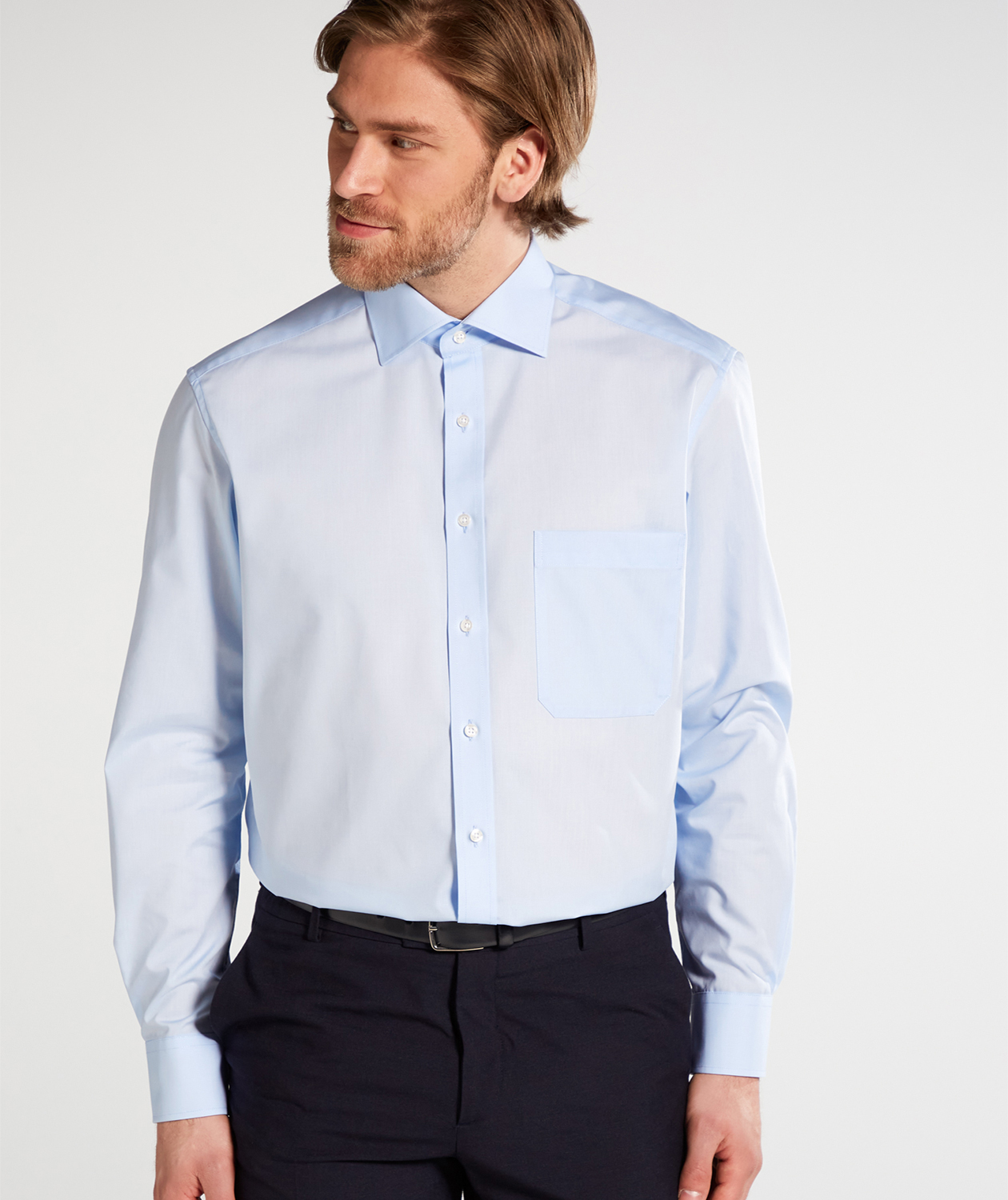 Eterna Uni Popeline Comfort fit Hemd, Hellblau, large image number 1