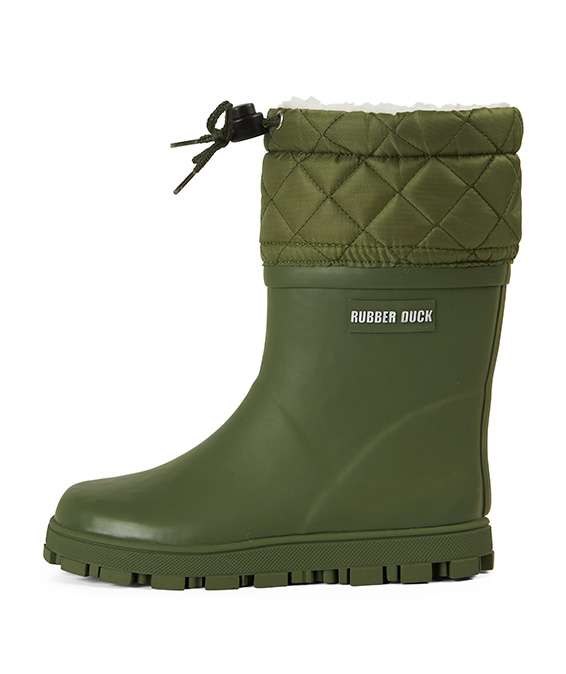 Rubber Duck Thermal rubber boots for kids, Army Green