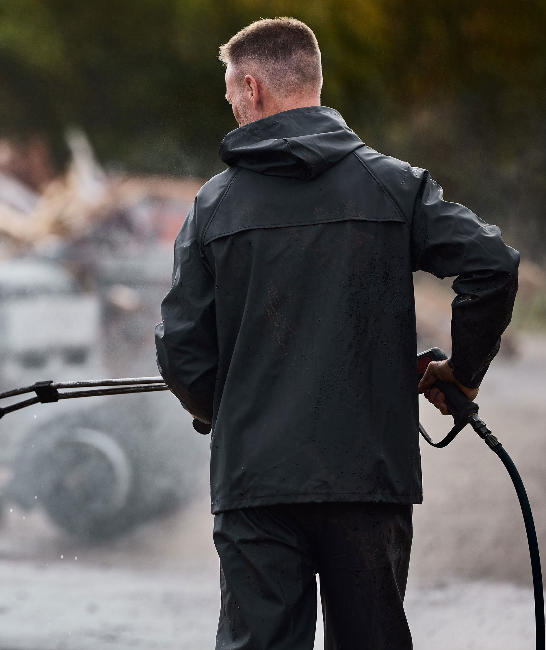 ELKA Elements Outdoor PU/PVC regnjakke, Sort, large image number 2