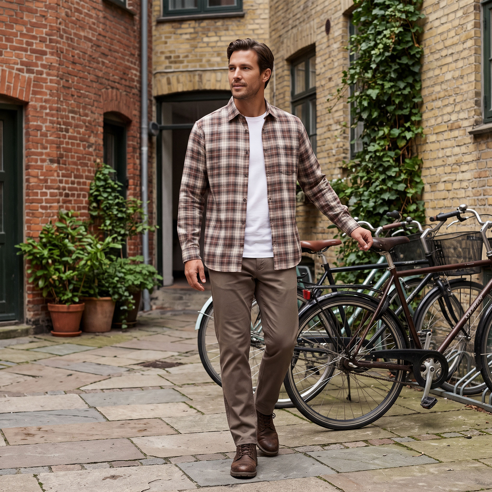 Jack & Jones JJJAMES flannelskjorte, Cocoa