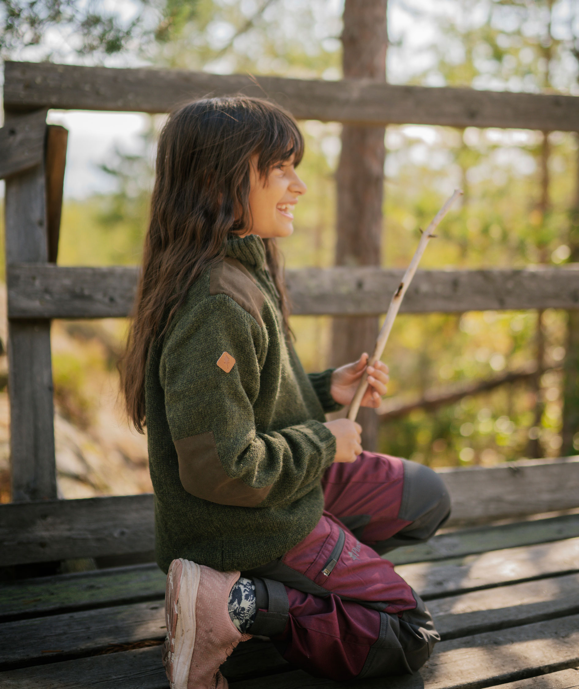 Pinewood Caribou outdoorbukser til b&oslash;rn, Plum/Dark Anthracite, large image number 5