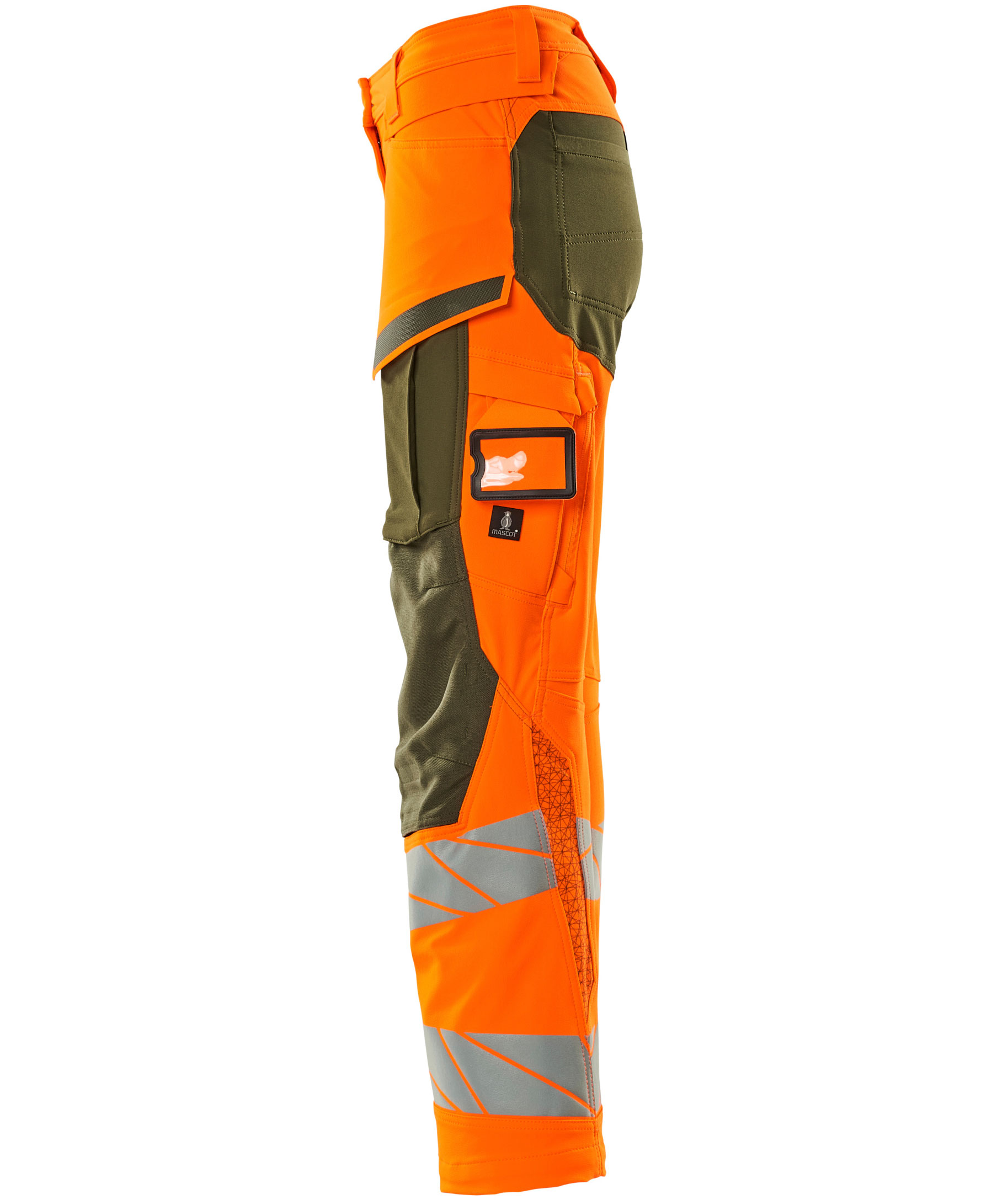Mascot Accelerate Safe dame arbejdsbukser full stretch, Hi-vis Orange/Mosgr&oslash;n, large image number 3
