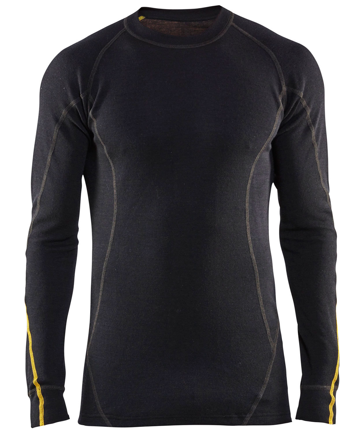 Bl&aring;kl&auml;der Anti-Flame l&aring;ng&auml;rmad undertr&ouml;ja med merinoull, Svart