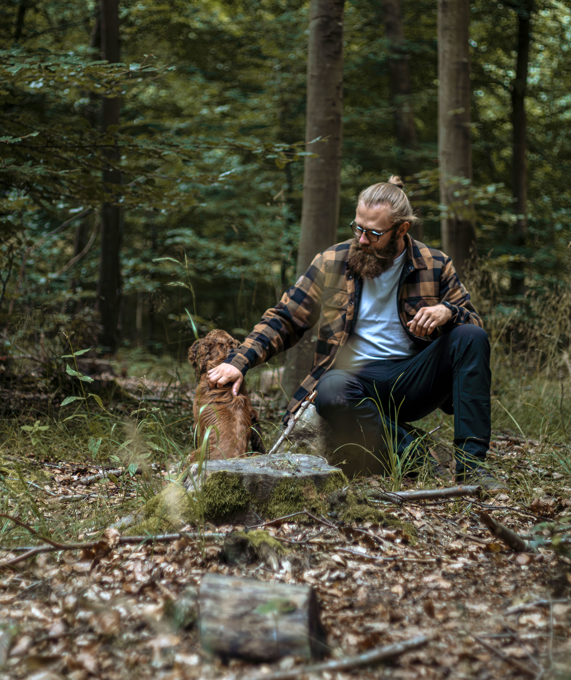 Westborn Gef&uuml;ttert Flannell Hemdjacke, Camel/Black, large image number 9