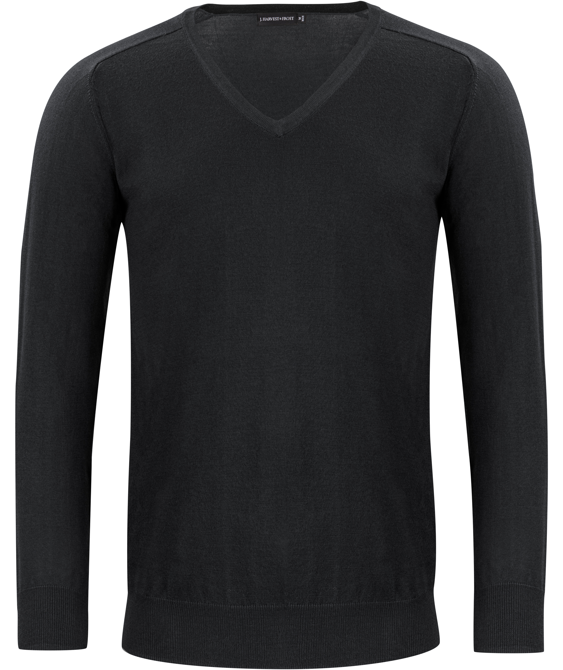 J. Harvest & Frost stickad tr&ouml;ja med merinoull, Black