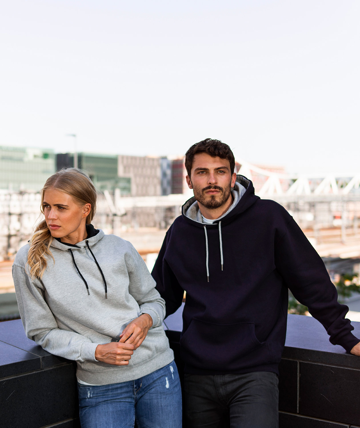 YOU Harlem h&aelig;ttetr&oslash;je, Marine/gr&aring;meleret, large image number 1