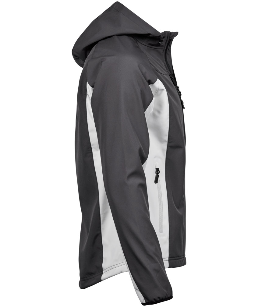 Tee Jays Performance softshelljakke med hette, Dark grey/Off white, large image number 4
