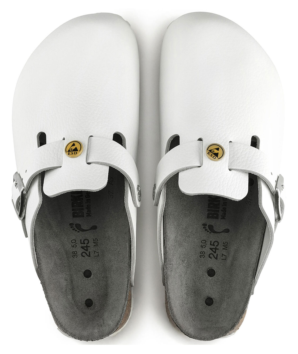 Birkenstock Boston ESD Narrow Fit dame sandaler, Hvit, large image number 3