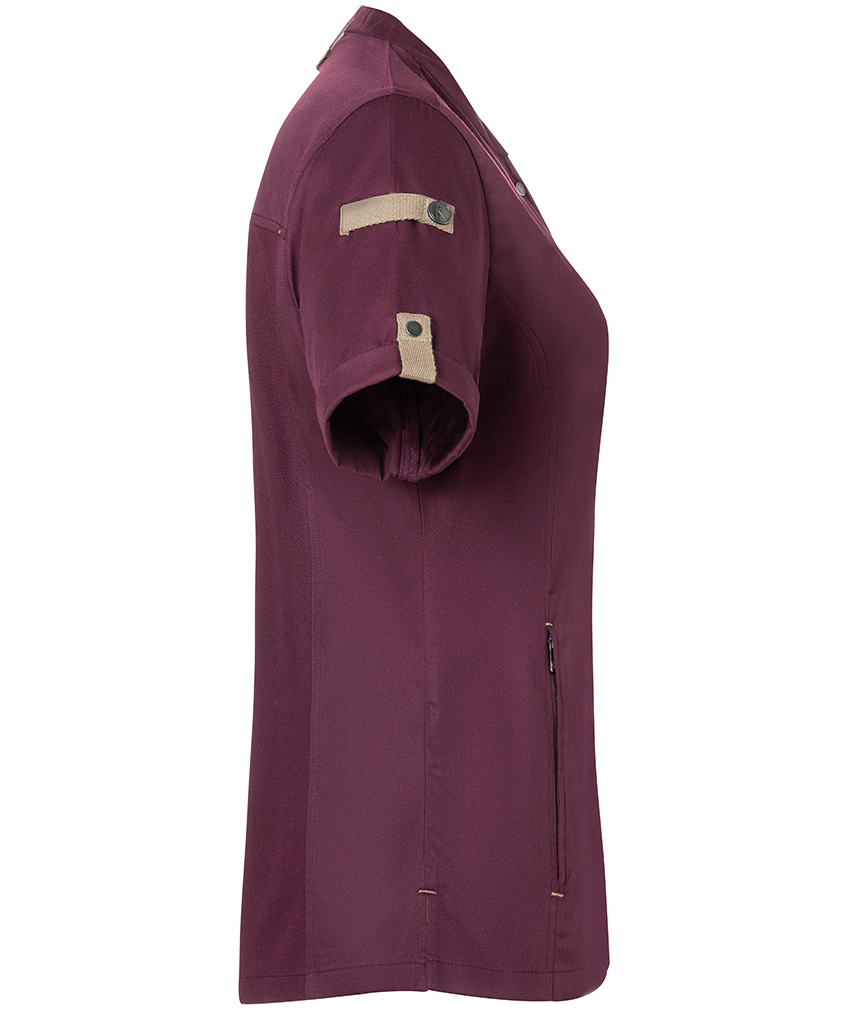 Karlowsky Green-Generation short sleeved chefs jacket, Aubergine, large image number 4