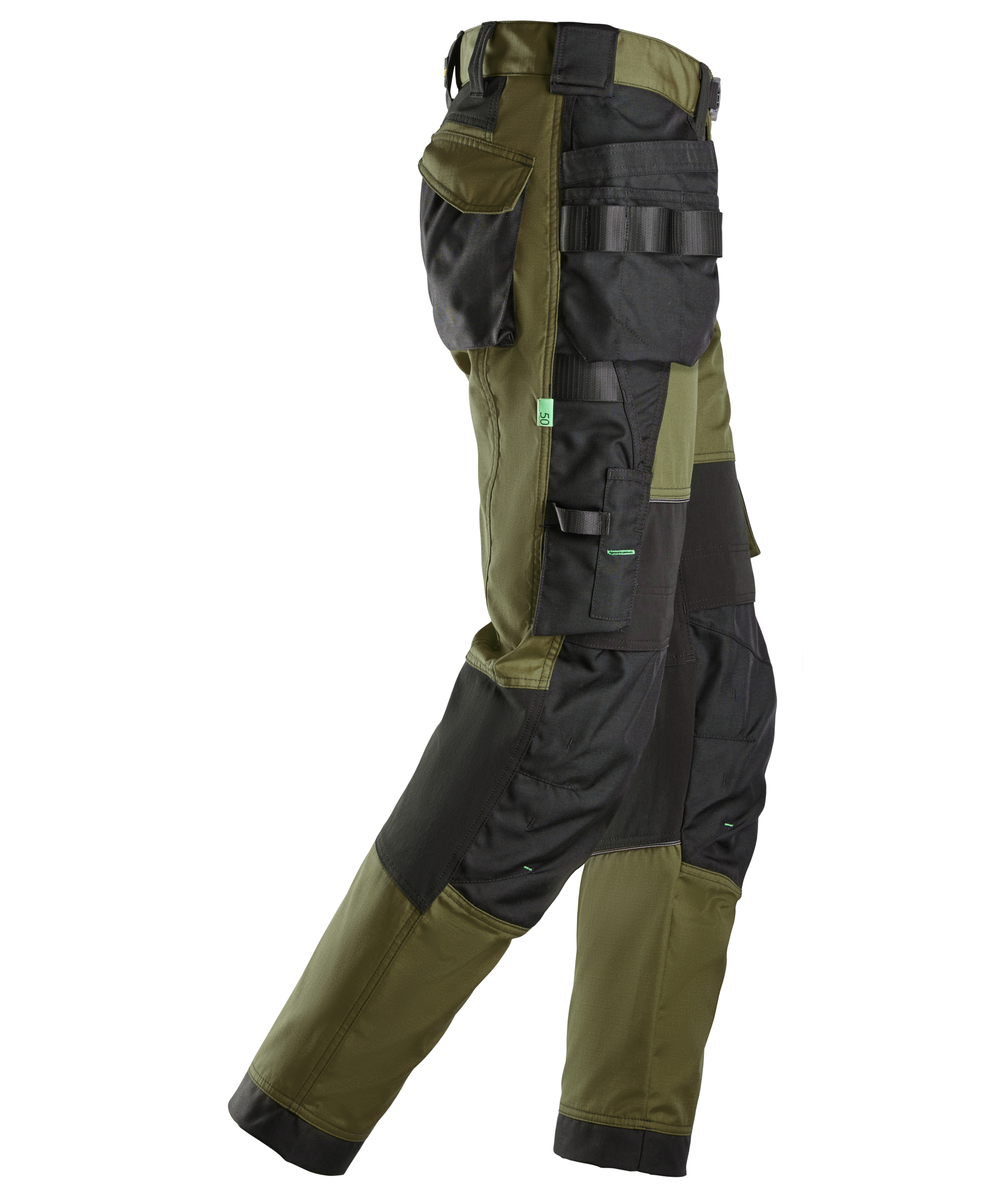 Snickers FlexiWork Handwerkerhose 6902, Khaki Green/Black, large image number 2