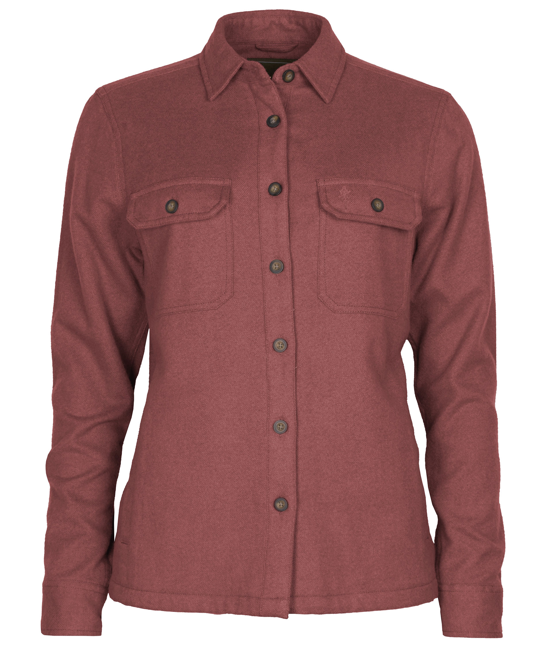 Pinewood V&auml;rnamo regular fit dame flannelskjorte, Rusty Pink Rosa Melange