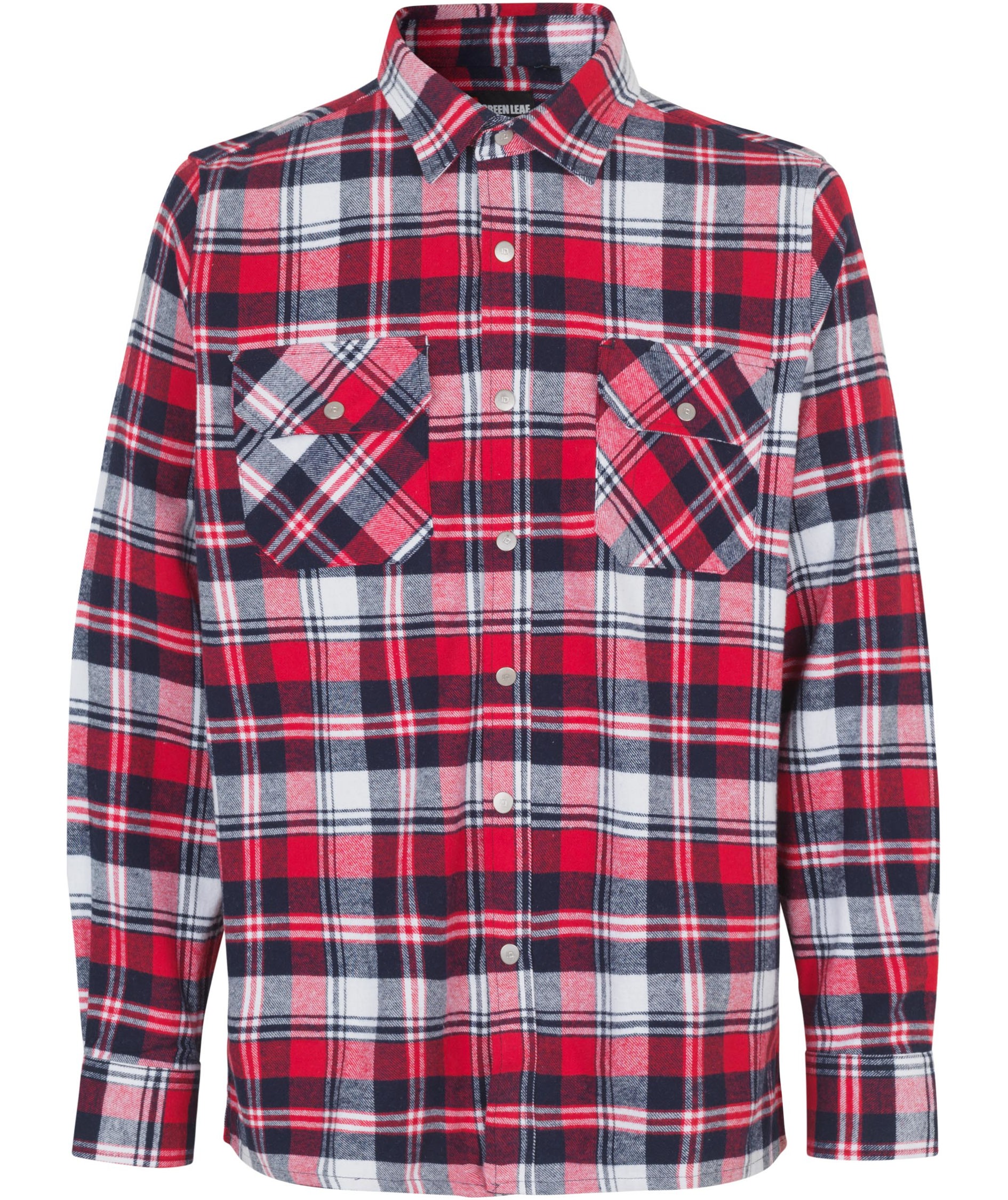 ID Green Leaf flanellskjorta, R&ouml;d
