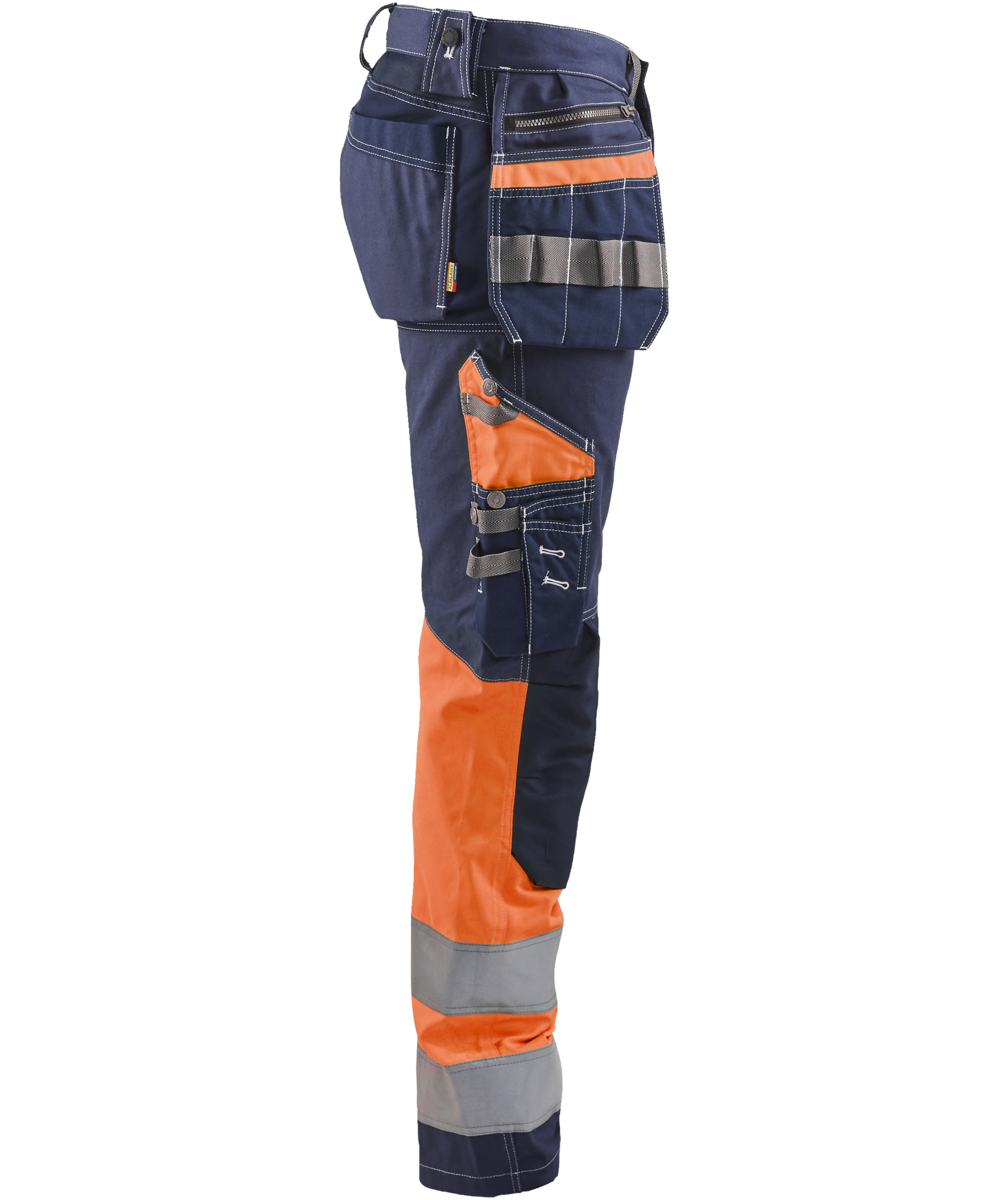 Bl&aring;kl&auml;der h&aring;ndv&aelig;rkerbukser, Marine/Hi-Vis Orange, large image number 2