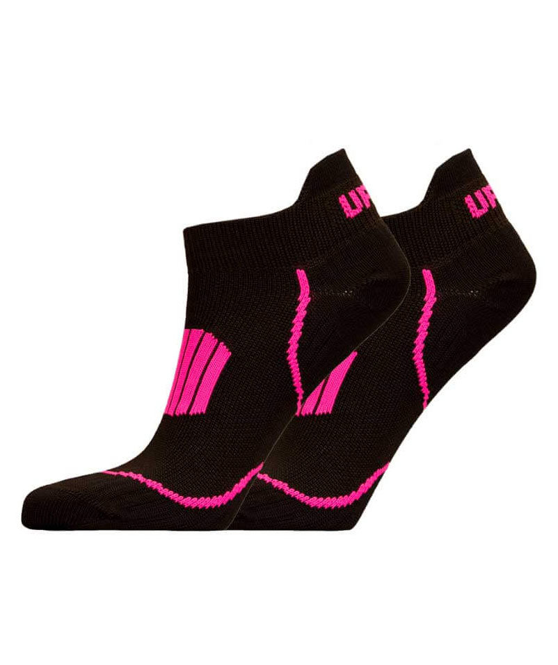 UphillSport Front Low l&ouml;parstrumpor, Svart/Rosa