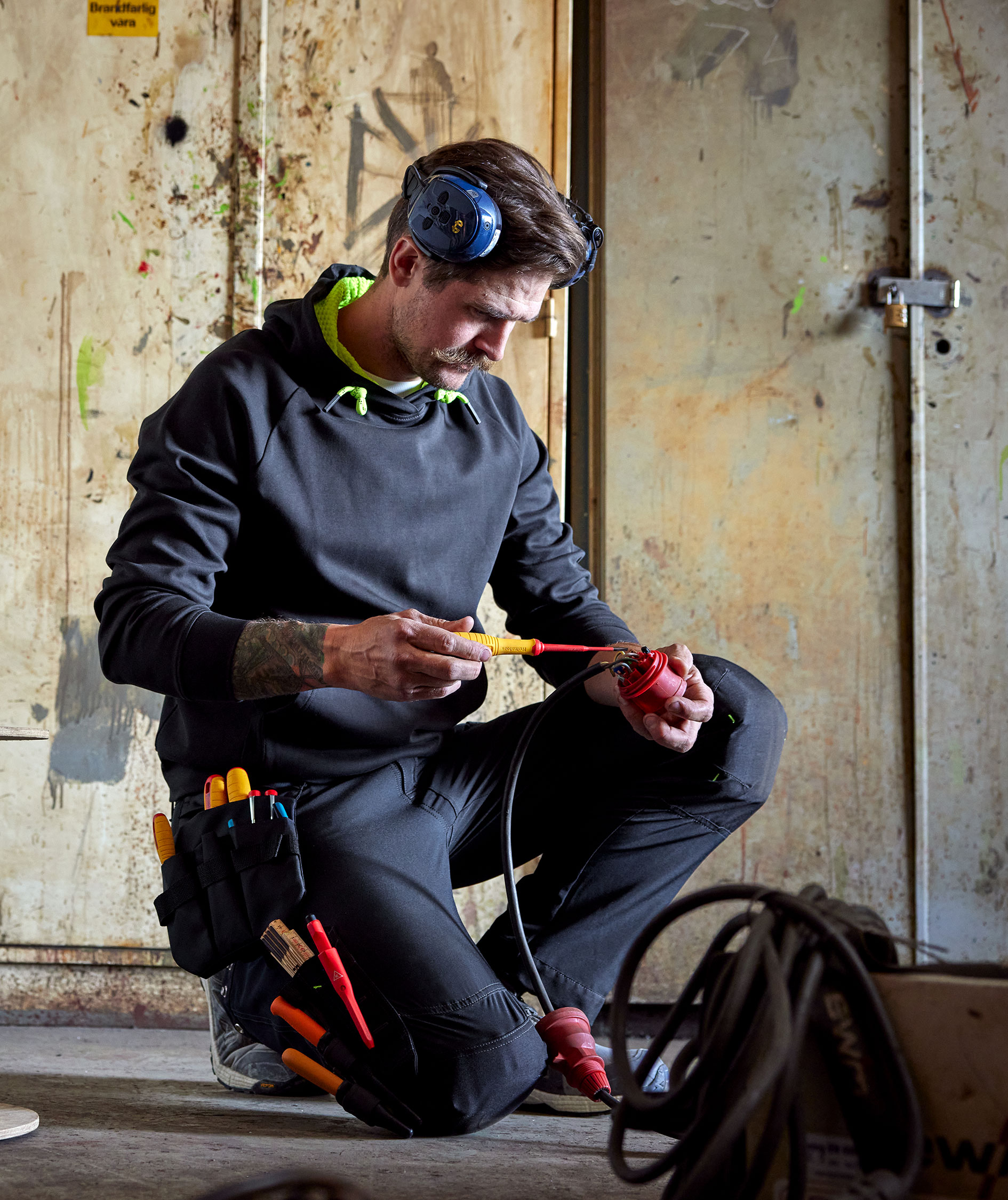 Fristads hettegenser 7870 GKC, Svart, large image number 4