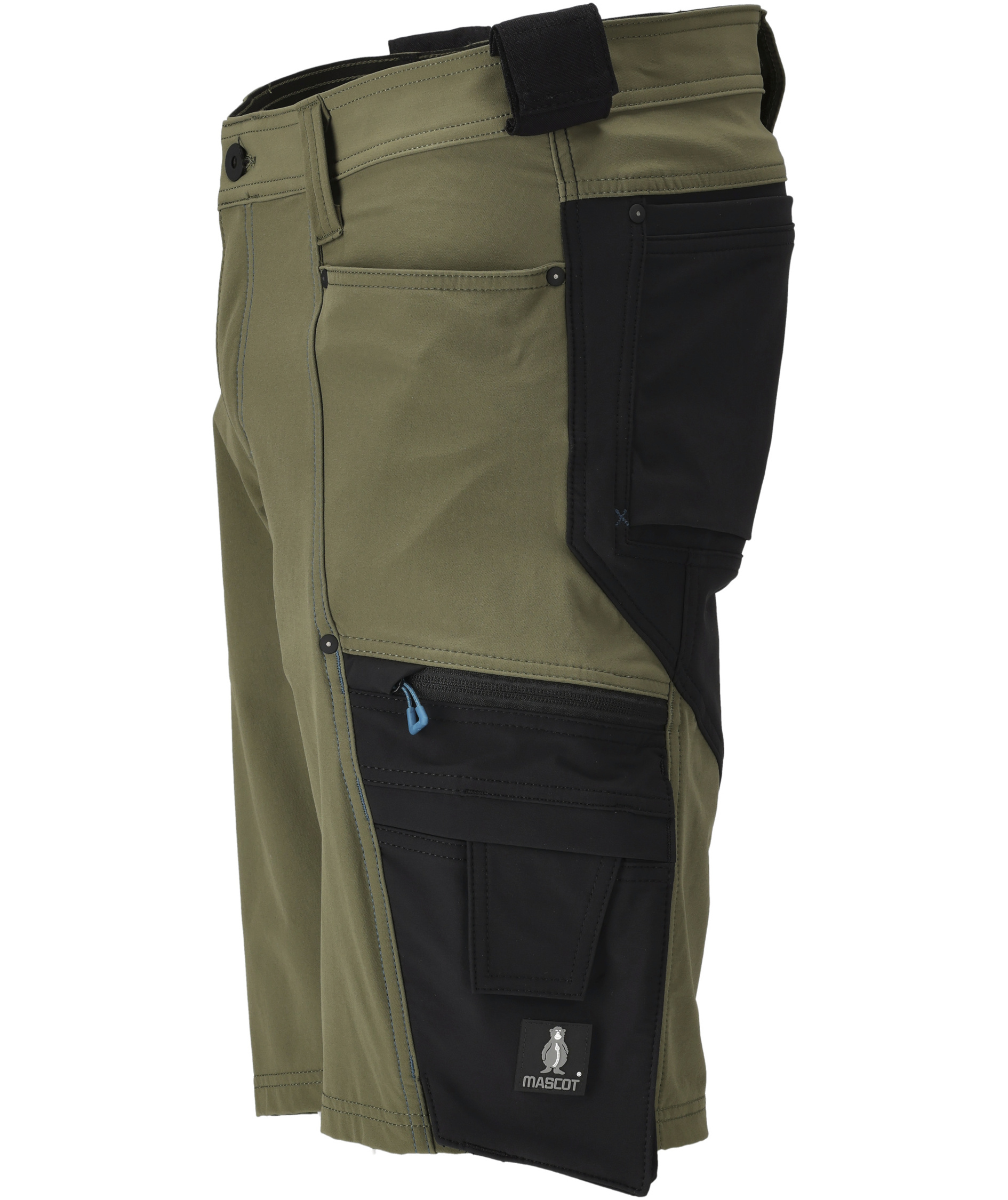 Mascot Advanced arbeidsshorts full stretch, Mosegr&oslash;nn/Svart, large image number 3