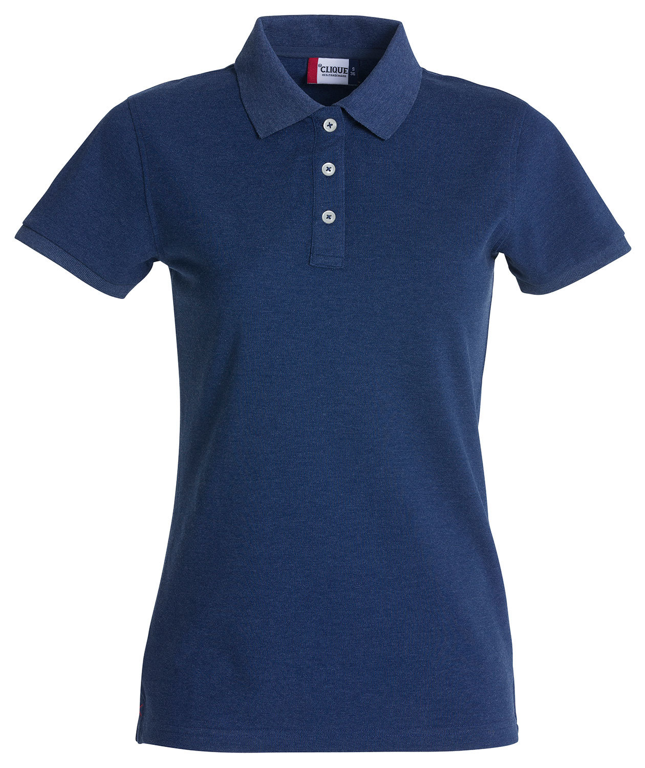 Clique Premium dame polo T-Skjorte, Bl&aring; Melange, Bl&aring; Melange, swatch