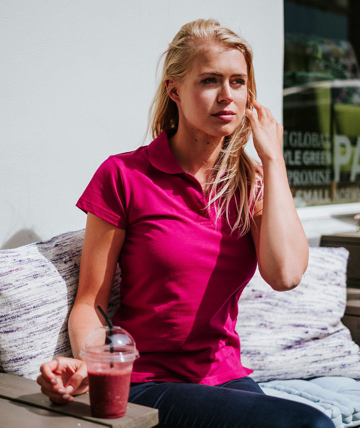 Camus Garda women's polo shirt, Fuchsia