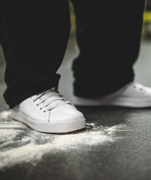 Shoes For Crews Old School Low-Rider IV arbetsskor, Vit