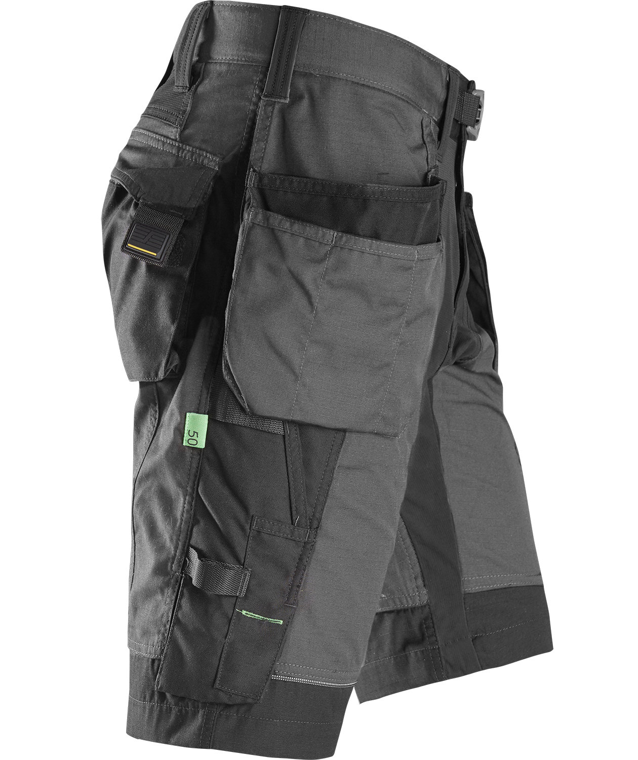 Snickers h&aring;ndverkershorts FlexiWork 6904, St&aring;lgr&aring;/Svart, large image number 3