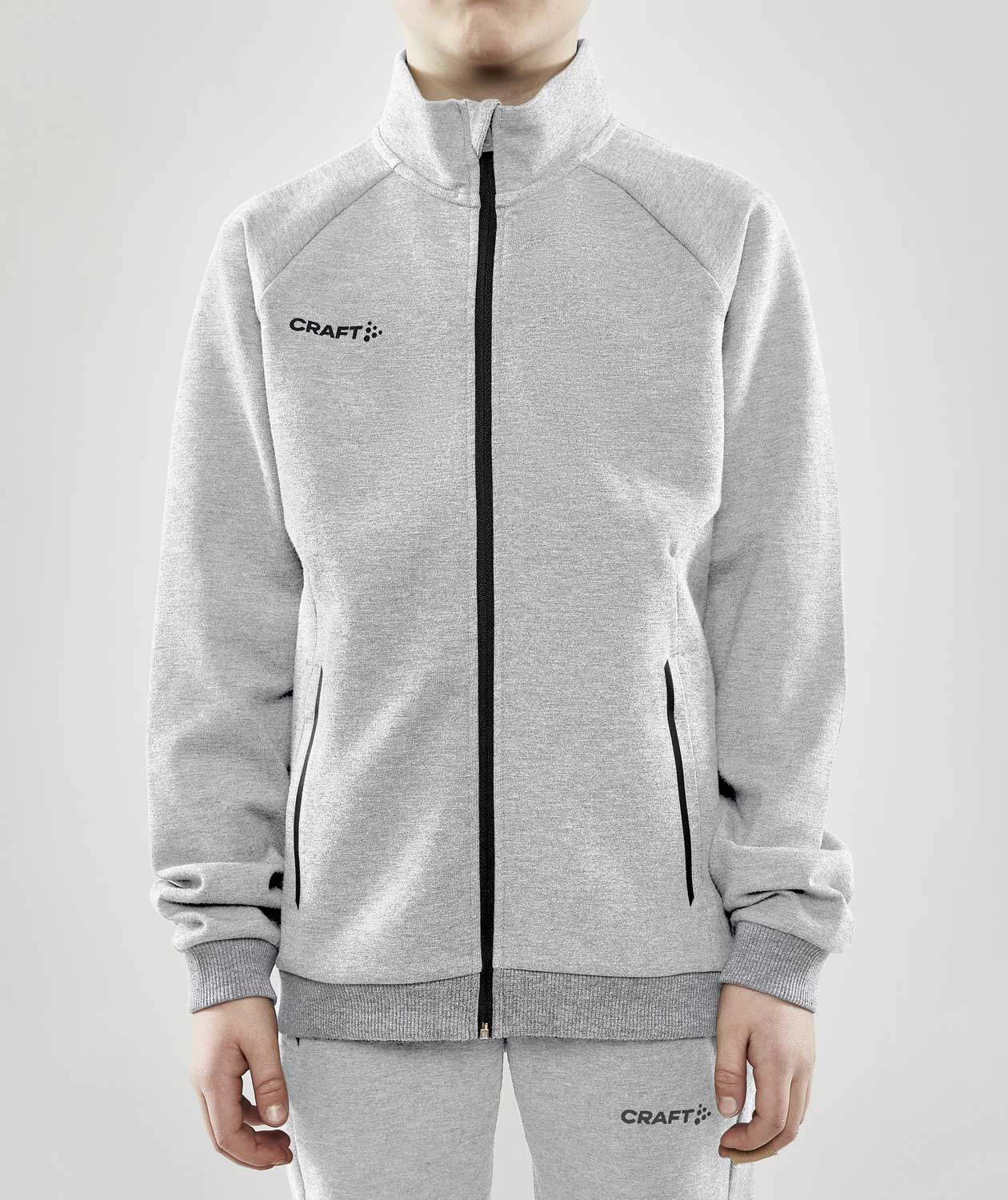 Craft Core Soul Full Zip Sweatjacke f&uuml;r Kinder, Grau Melange, large image number 1