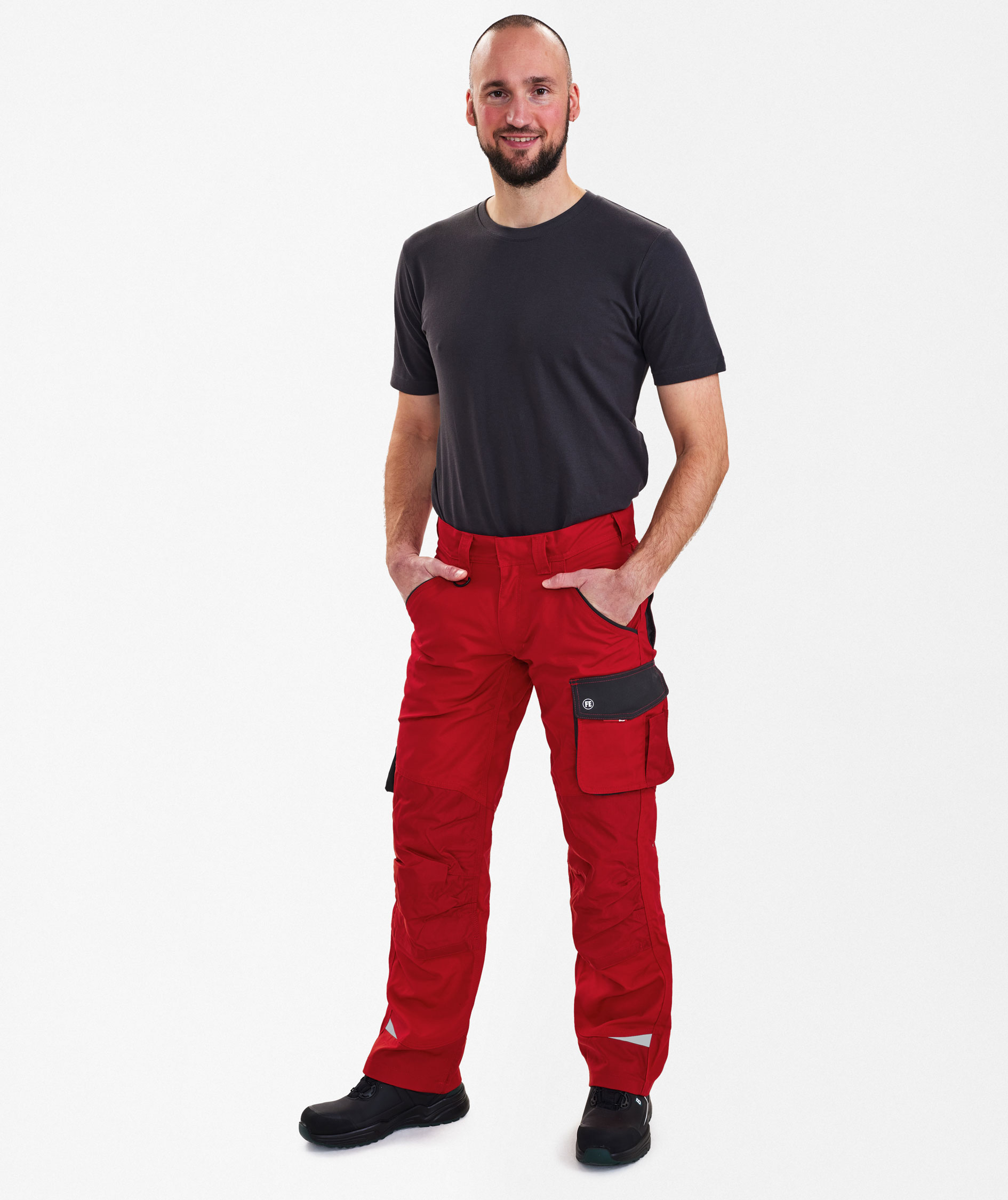 Engel Galaxy Work trousers, Tomato Red/Antracite Grey, large image number 1