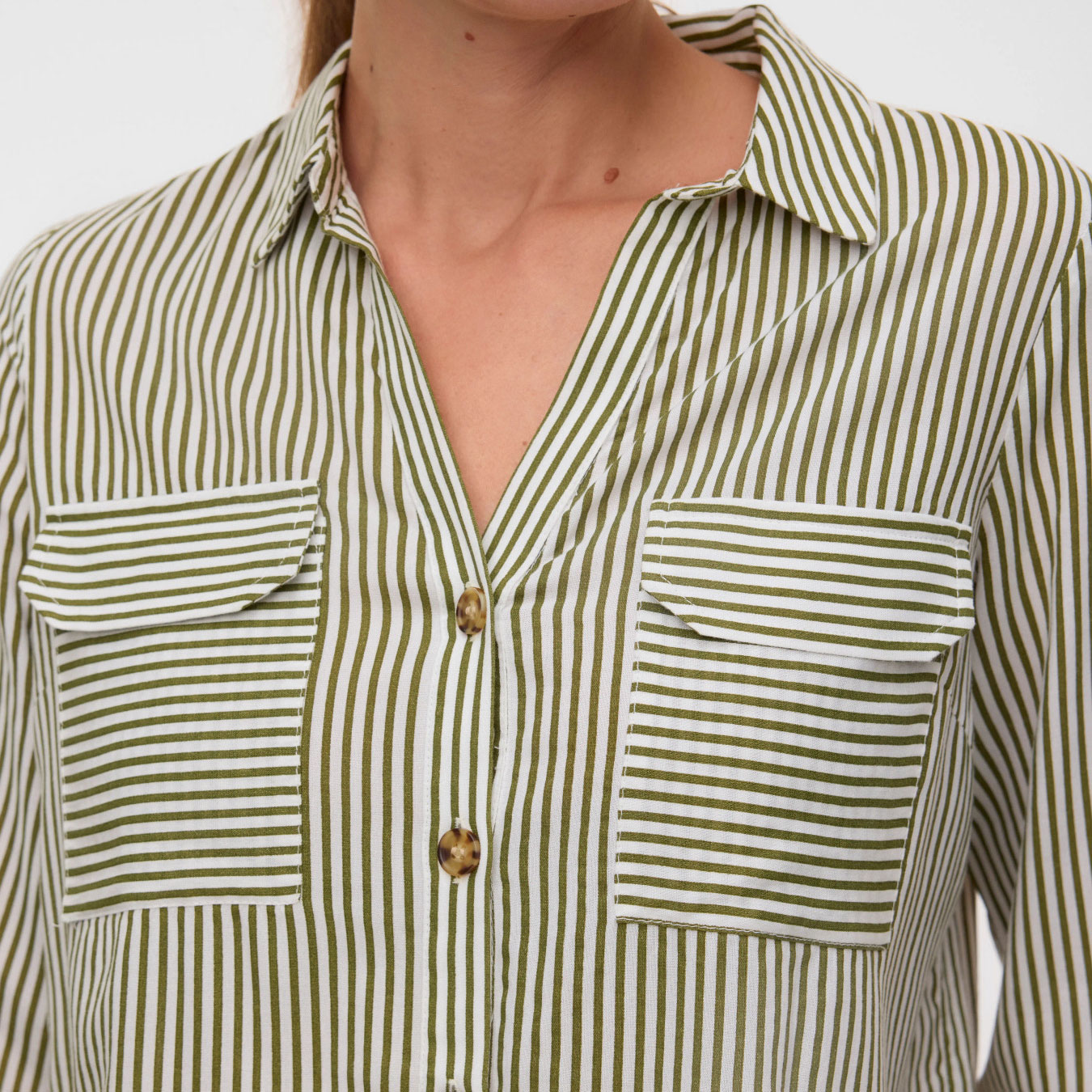 Vero Moda VMBUMPY women's shirt, Sphagnum/Snow White, large image number 3