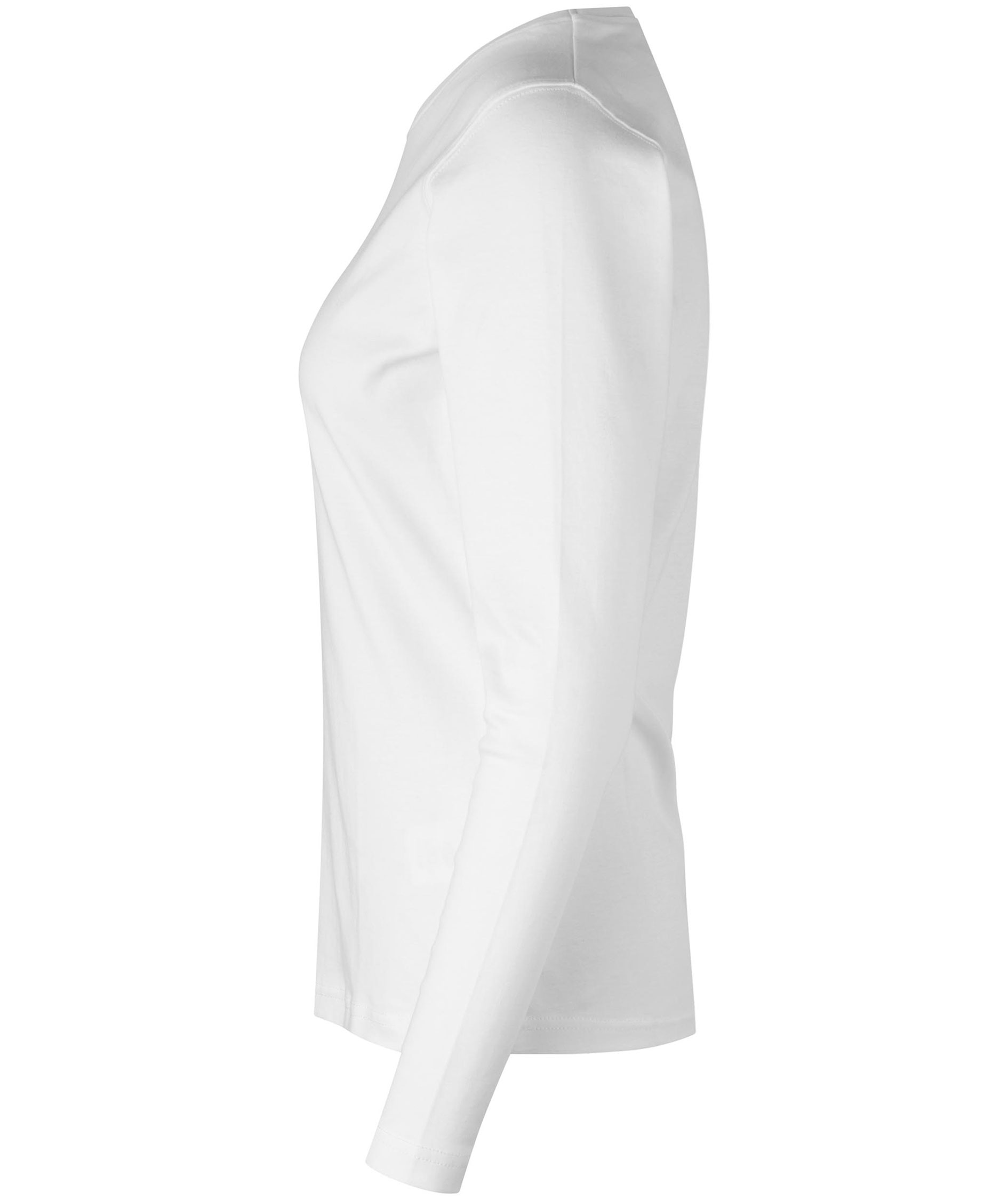 ID Identity Interlock l&aring;ng&auml;rmad T-shirt dam, Vit, large image number 2