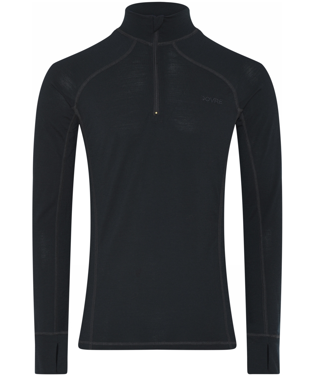 Dovre l&aring;ng&auml;rmad baselayertr&ouml;ja med merinoull, Svart