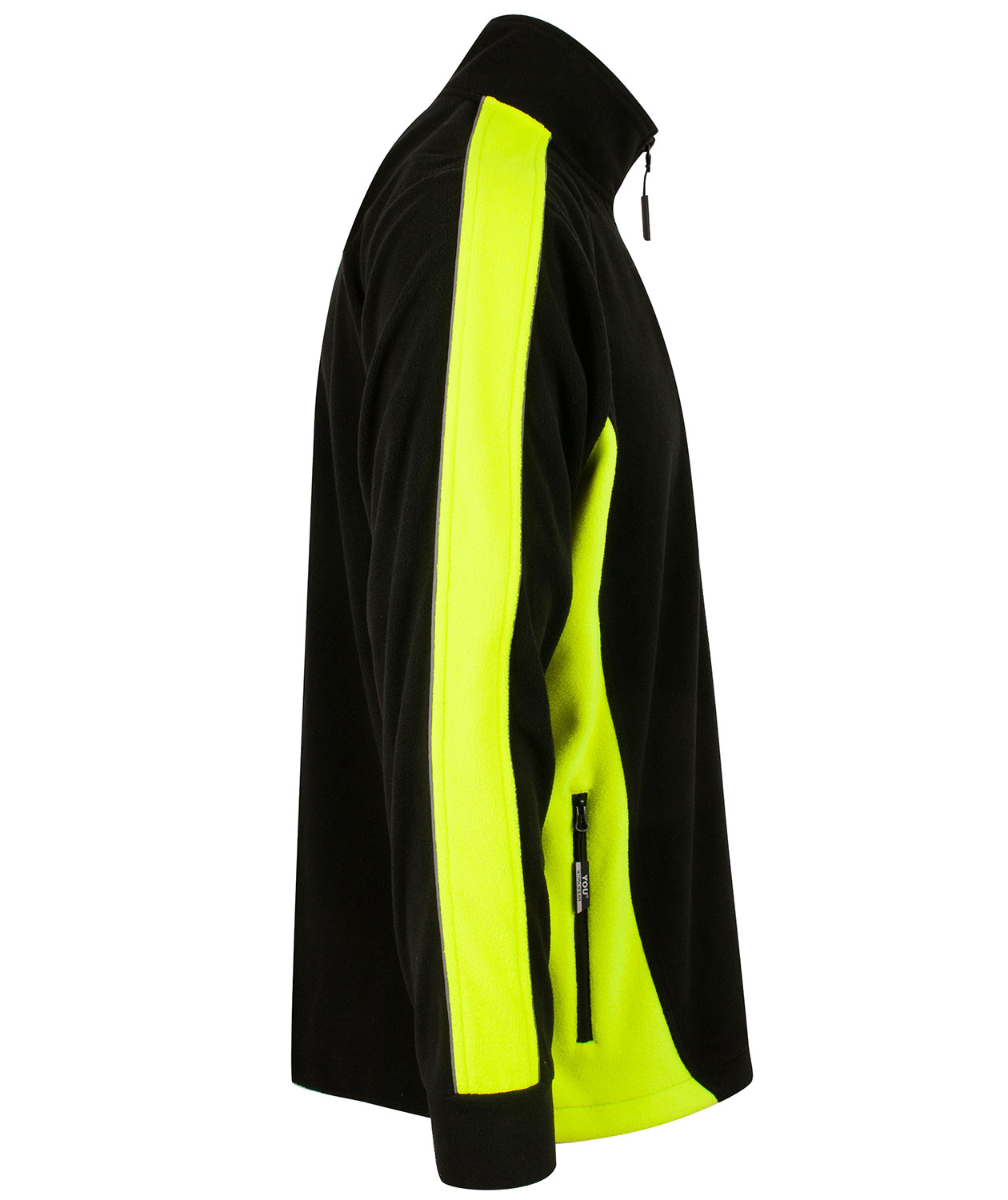 YOU Darlington Pro fleecejacka, Svart/Varselgul, large image number 3