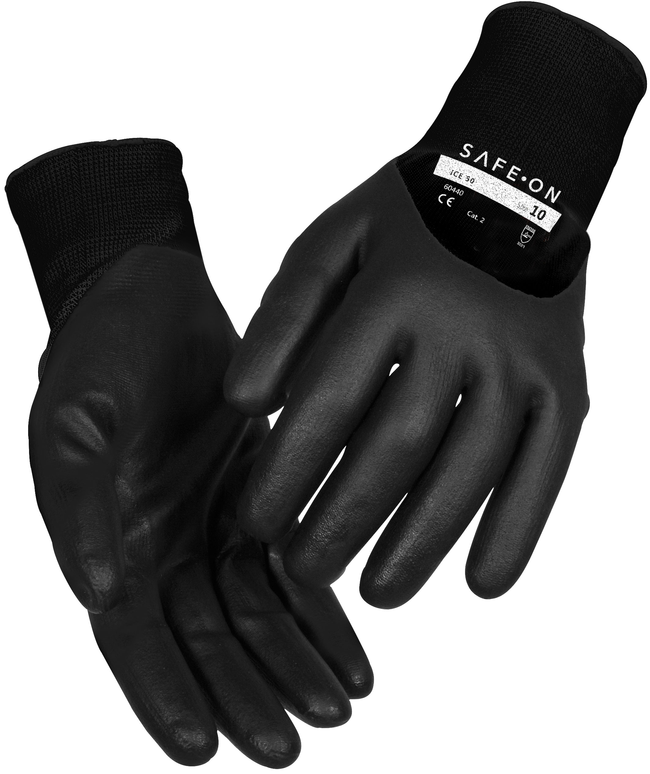 SAFE-ON ICE Winter work gloves, Black, Black, large image number 0
