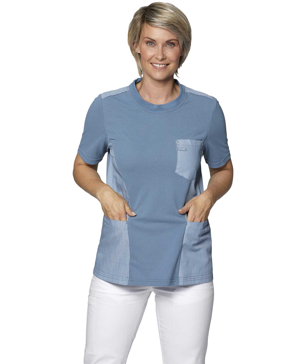 Kentaur dame pique T-shirt, Lysebl&aring;, large image number 1