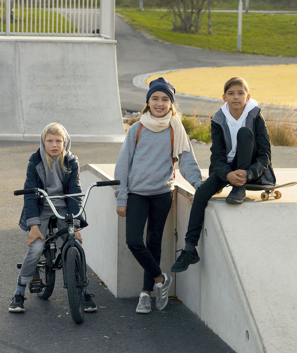 Clique Basic Roundneck genser for barn, Gr&aring;&nbsp;Melange