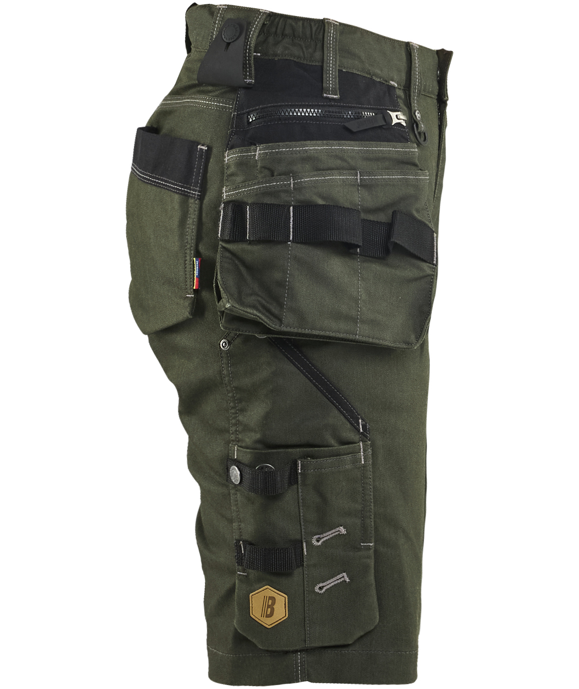 Bl&aring;kl&auml;der dame h&aring;ndv&aelig;rkershorts, Skovgr&oslash;n/sort, large image number 2