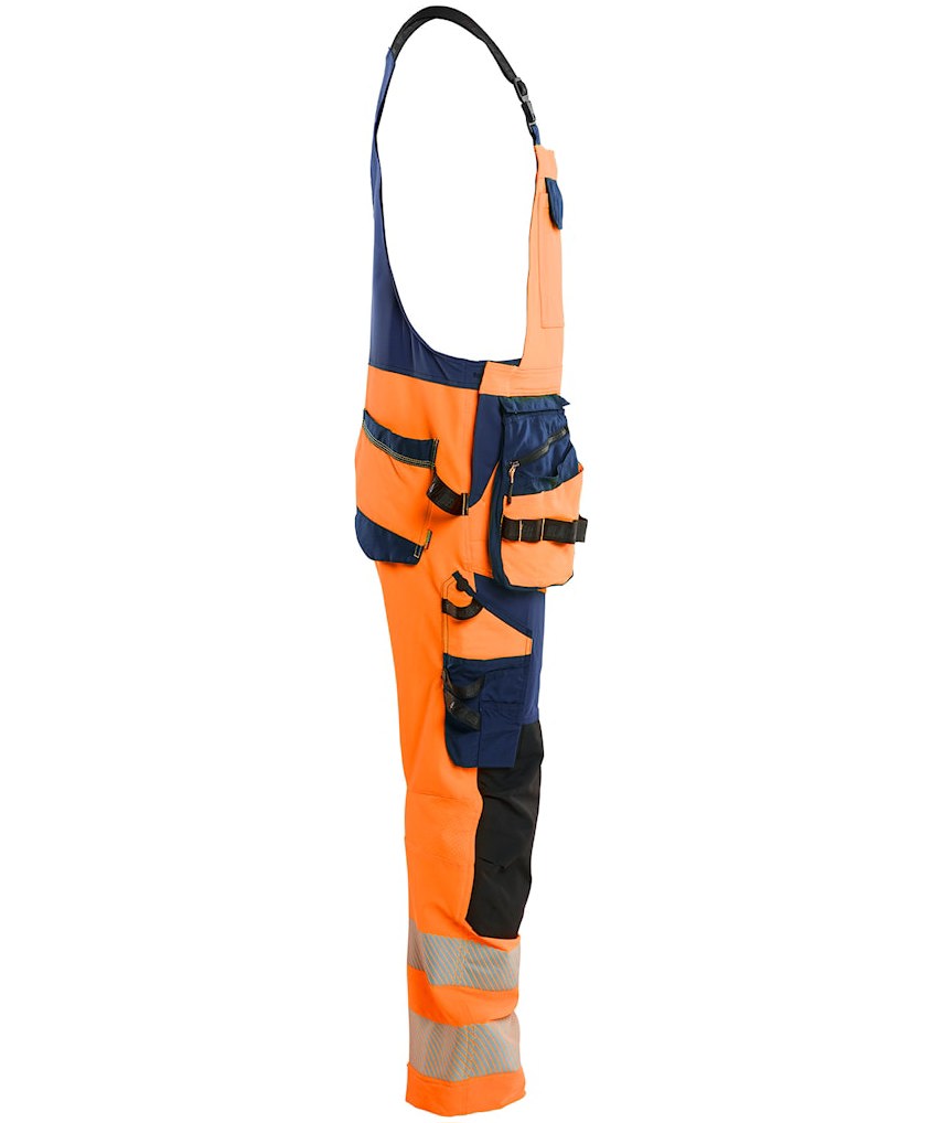 Bl&aring;kl&auml;der craftsman bib and brace full stretch, Hi-Vis Orange/Navy, large image number 2