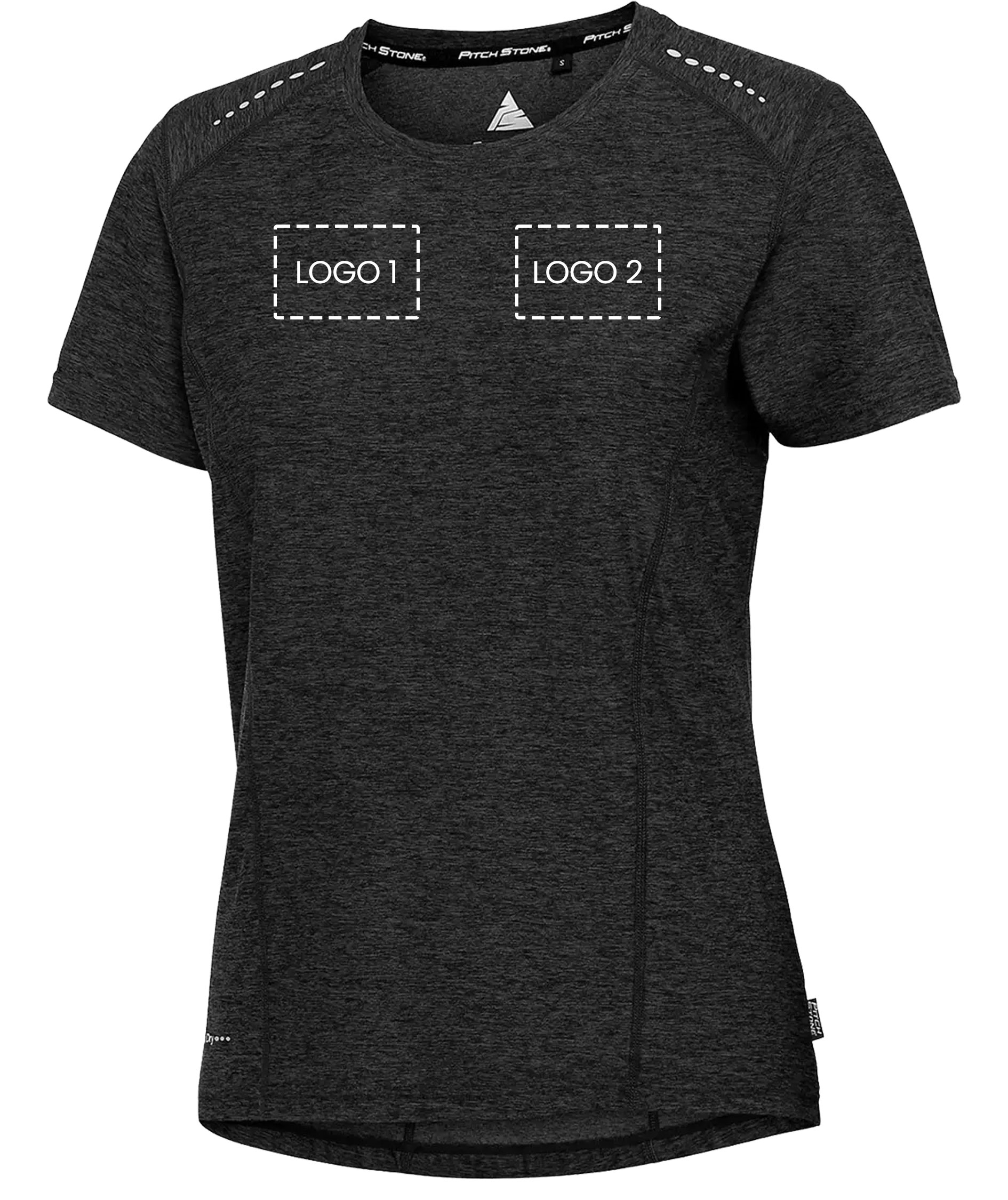 Pitch Stone dame T-shirt med logotryk, , large image number 1