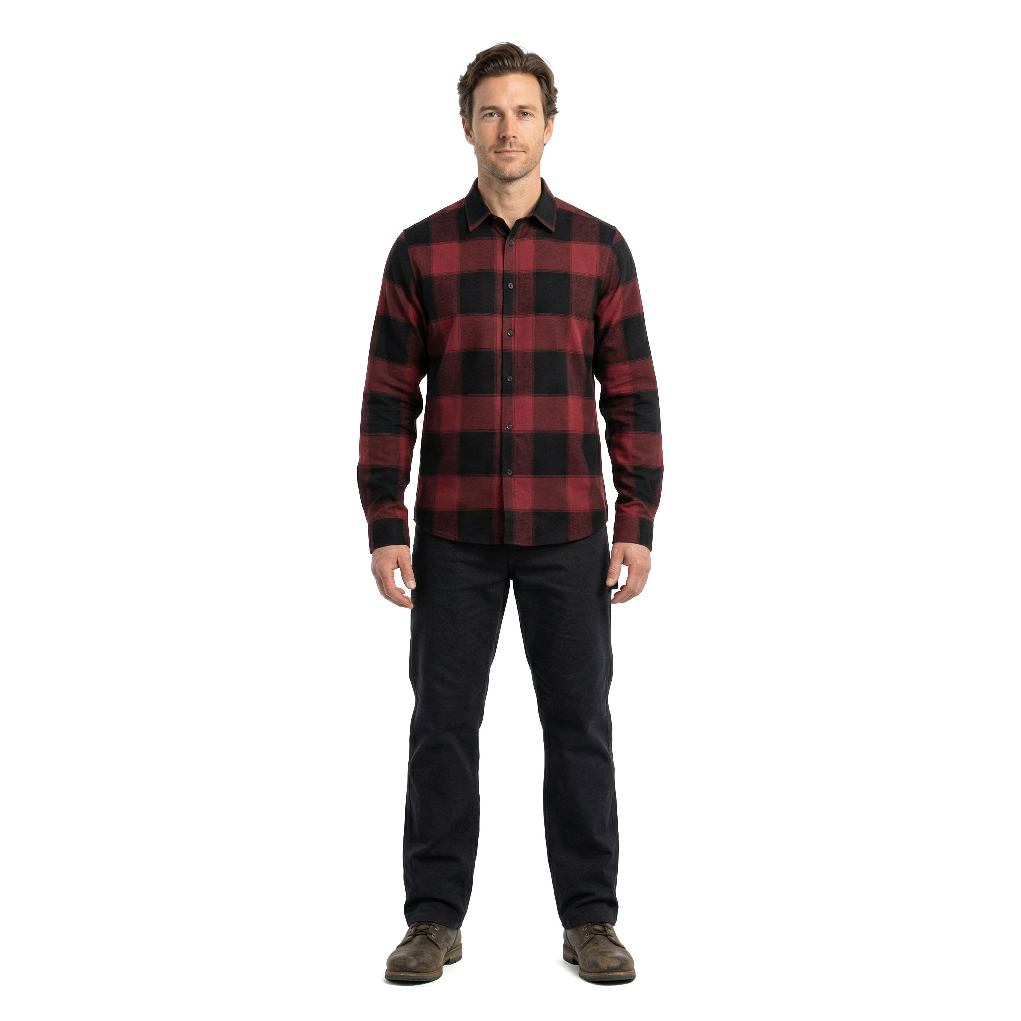 Westborn light flannel shirt, Red/Black, large image number 2