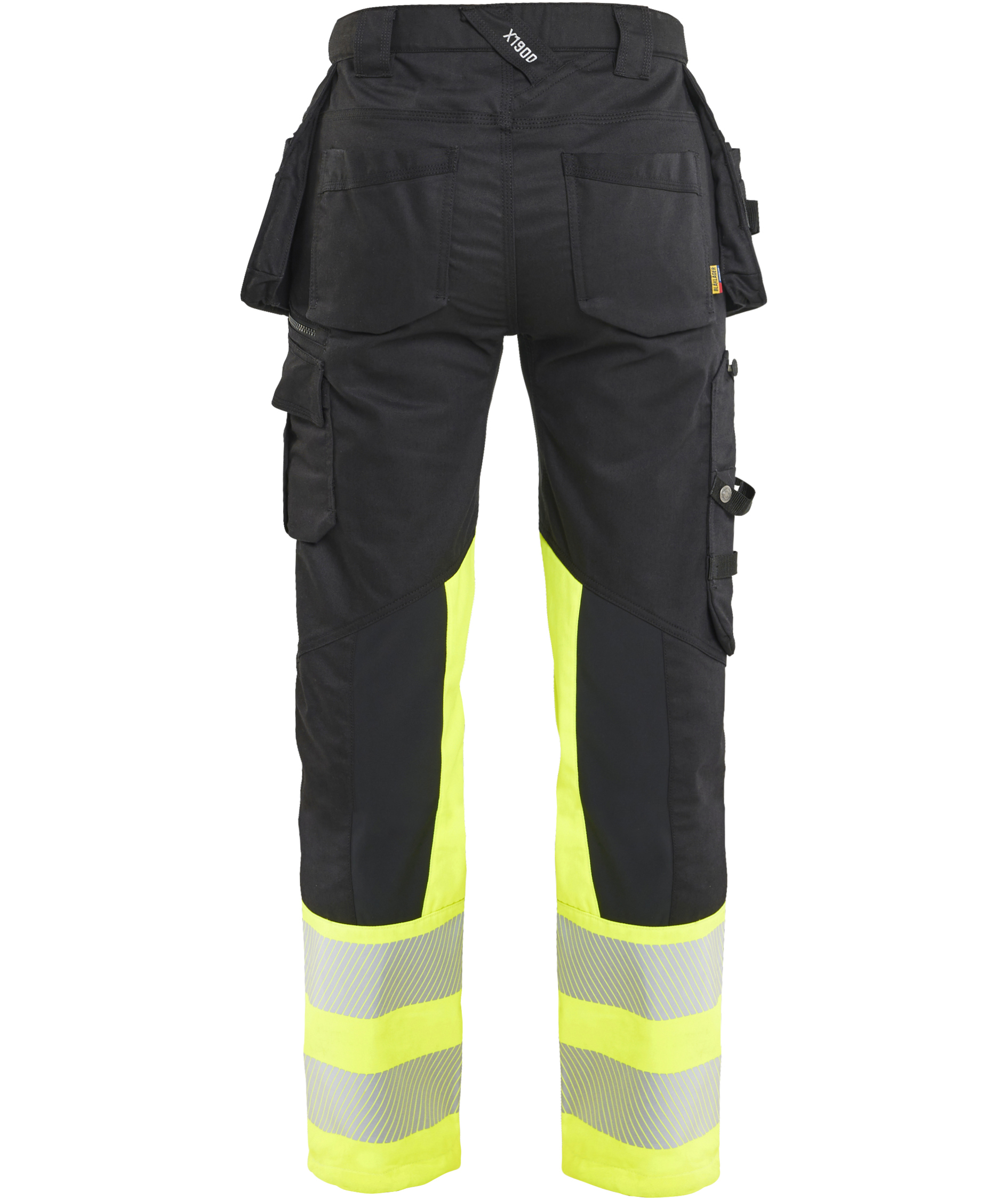 Bl&aring;kl&auml;der Damen Handwerkerhose, Schwarz/Hi-Vis Gelb, large image number 1